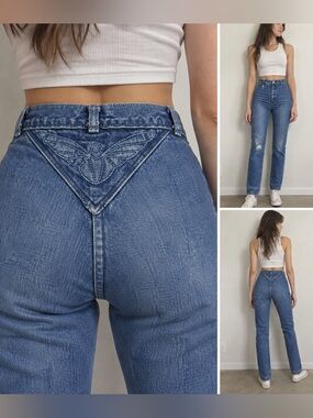 Vintage 80s 90s Black Angel High Rise Cigarette Jeans 23” Waist Made in Canada